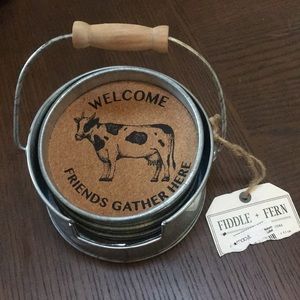4 Fiddle + Fern Farmhouse Coasters